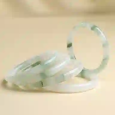 印象眸 青山黛白月光美人镯 新中式古风国潮精致轻奢优雅素净素圈 天山翠 手镯 女款 礼盒装