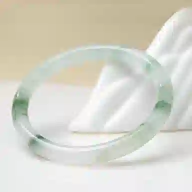 印象眸 青山黛白月光美人镯 新中式古风国潮精致轻奢优雅素净素圈 天山翠 手镯 女款 礼盒装