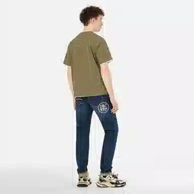 EVISU Big M Embroidered Tee Military Green