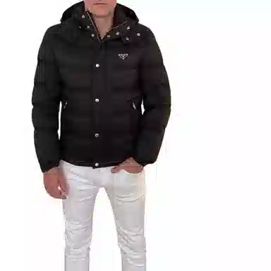 Prada Logo Hoodie Jacket Black