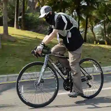 稻草人 美式高街潮流复古系带无性别主义凉感速干亲肤舒适防紫外线高级感纯色简约时尚大口袋通勤户外耐磨机能休闲工装裤 男女同款