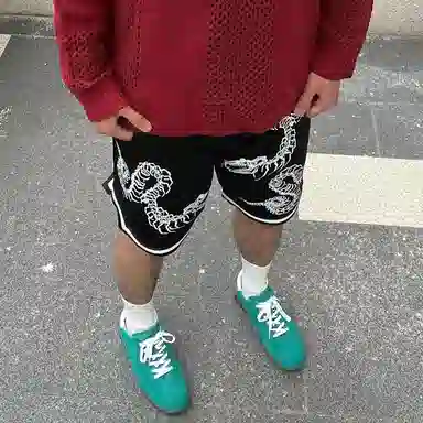 MIRACLE KILL SS25 Snake Skull Print Shorts Black