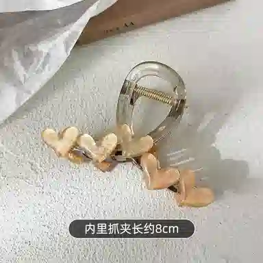 彤彤兔 高级感爱心抓夹鲨鱼夹后脑勺卡子简约百搭头饰发饰 亚克力 发夹 女款
