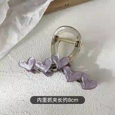彤彤兔 高级感爱心抓夹鲨鱼夹后脑勺卡子简约百搭头饰发饰 亚克力 发夹 女款
