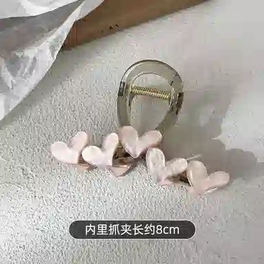 彤彤兔 高级感爱心抓夹鲨鱼夹后脑勺卡子简约百搭头饰发饰 亚克力 发夹 女款