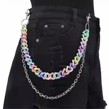 浪莎 百搭糖果色双层高街复古彩色配饰 礼盒装 亚克力 裤链 女款