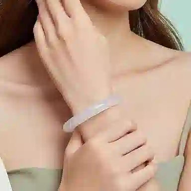 【高品质】 爱丽丝珠宝 白月光 新中式优雅古风旗袍 古香古色显白水润镯手饰 玉髓 手镯 女