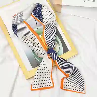 上海故事 春秋韩版潮流气质窄边文艺风西装出行 聚酯纤维 丝巾 女款