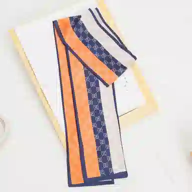 上海故事 春秋韩版潮流气质窄边文艺风西装出行 聚酯纤维 丝巾 女款