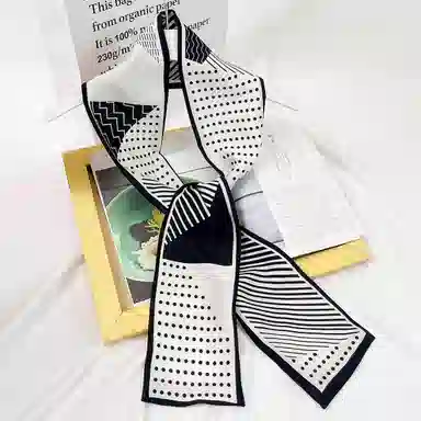 上海故事 春秋韩版潮流气质窄边文艺风西装出行 聚酯纤维 丝巾 女款