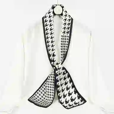 上海故事 春秋韩版潮流气质窄边文艺风西装出行 聚酯纤维 丝巾 女款