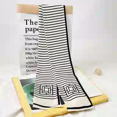 上海故事 春秋韩版潮流气质窄边文艺风西装出行 聚酯纤维 丝巾 女款