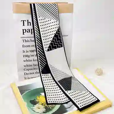 上海故事 春秋韩版潮流气质窄边文艺风西装出行 聚酯纤维 丝巾 女款