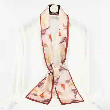 上海故事 春秋韩版潮流气质窄边文艺风西装出行 聚酯纤维 丝巾 女款