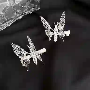 如花梦 古装蝴蝶颤枝日常发饰韩式边夹汉服森系头饰弹簧 合金 发夹 女款