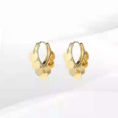 希遇 精致高级 绮川拾月 时尚百搭 简约风小众设计 温柔大方 清纯气质 合金 耳环 男女同款情侣款