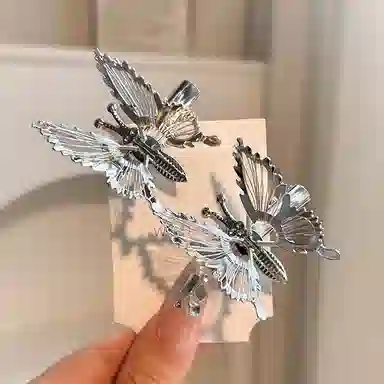 如花梦 古装蝴蝶颤枝日常发饰韩式边夹汉服森系头饰弹簧 合金 发夹 女款