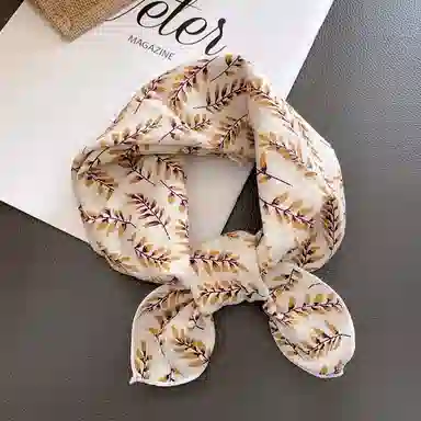 优幽兰 复古法式百搭高级感护颈小方巾韩版减龄气质小众设计感花卉小领巾绑包包绑带发带礼盒装 丝巾 女款