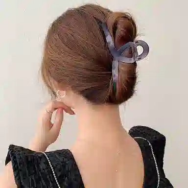 简应舒 磨砂鲨鱼夹后脑勺夹头发大夹子时尚简约 亚克力 发夹 女款