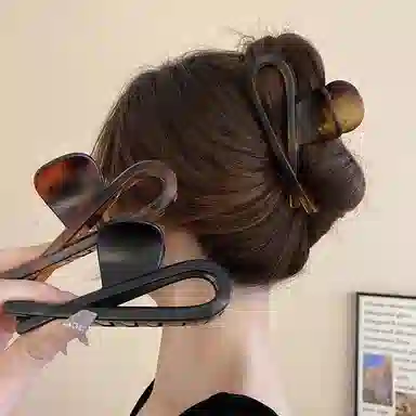 简应舒 磨砂抓夹后脑勺鲨鱼夹抓头发简约 亚克力 发夹 女款