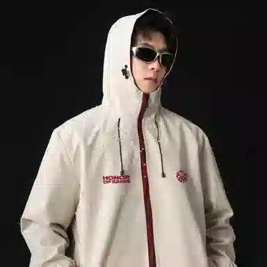 王者荣耀 庄周款 美式基础款撞色拼接连帽飞行高级感户外运动美式字母休闲宽松通勤百搭夹克外套 男女同款