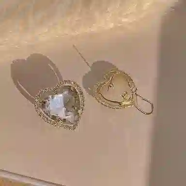 彤彤兔 超闪 爱心 树脂 合金 耳环 女款