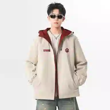 王者荣耀 庄周款 美式基础款撞色拼接连帽飞行高级感户外运动美式字母休闲宽松通勤百搭夹克外套 男女同款