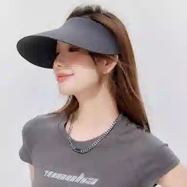 北极绒 轻盈无痕一体运动空顶可折叠潮流百搭大帽檐显脸小 锦纶 防晒帽 男女同款情侣款