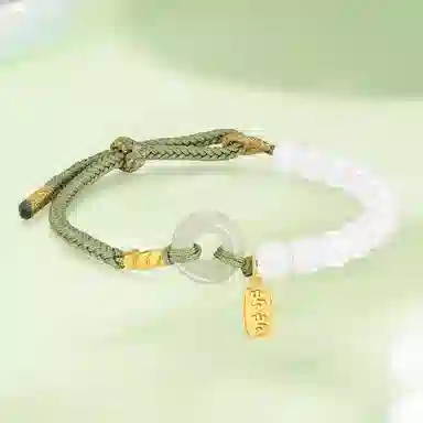 水贝 银碎几两 平安扣 古风显气质新中式国潮日常通勤百搭小众设计高级感#好运 玉髓 玉石手链 女款