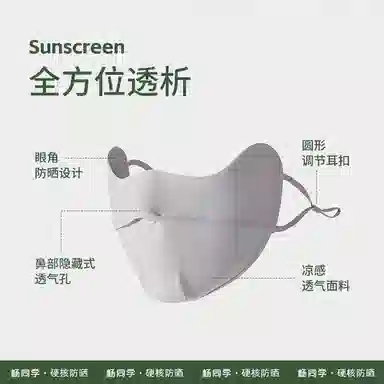 杨同学 杨同学 韩版 防紫外线 遮全脸 夏季薄款 透气冰丝 渐变腮红新 仿丝 防晒面罩 女款