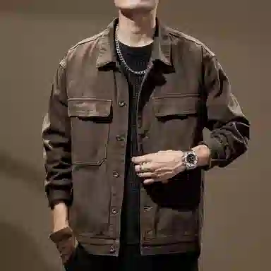 贵色 美式重磅复古高端纯色长袖衬衫 男款
