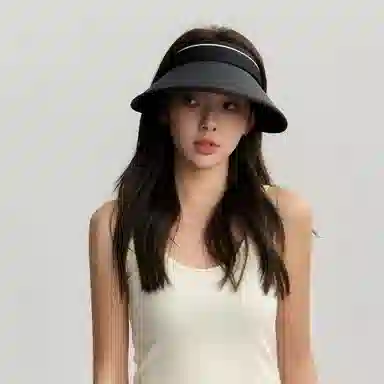 北极绒 简约户外空顶大帽檐显脸小 可调节可折叠 拉菲草 防晒帽 男女同款情侣款