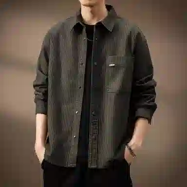 贵色 高端日系复古格子长袖衬衫 男款