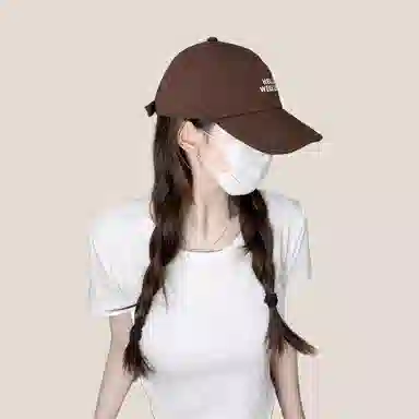 北极绒 深顶显脸小大头围防晒遮阳宽檐潮流休闲韩版字母刺绣 棉 鸭舌帽 男女同款情侣款