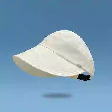 优幽兰 休闲简约纯色太阳帽百搭时尚夏季防紫外线宽帽檐显脸小遮阳帽骑车必备可扎马尾 聚酯纤维 鸭舌帽 女款