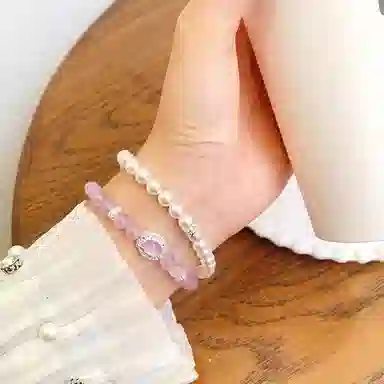 金师傅 紫玉双圈 清透双圈双层叠戴 温柔小清新小众高级设计感时尚百搭 #好运天然 紫水晶 手串 男女同款情侣款