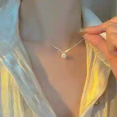 韵系 方形小众高级感时尚 铜 项链 女款