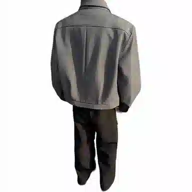 黑马漫画 纯色舒适百搭翻领夹克外套 男女同款