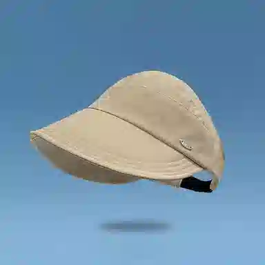 优幽兰 休闲简约纯色太阳帽百搭时尚夏季防紫外线宽帽檐显脸小遮阳帽骑车必备可扎马尾 聚酯纤维 鸭舌帽 女款