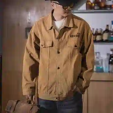 格蓝鹿 翻领长袖时尚都市牛仔外套 男款