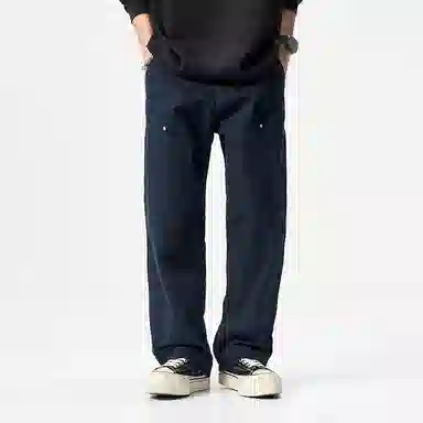 赞仕 复古重磅宽松中腰长裤工装裤 男款