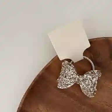 贯古今 儿童头绳高级感亮片蝴蝶结女童头饰亮闪闪可爱宝宝扎辫子皮筋 尼龙 发圈 女款