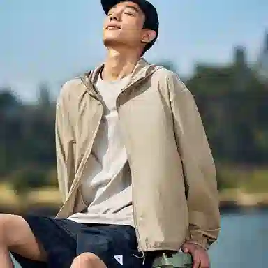 匹克 防晒系列 运动休闲简约纯色连帽防晒服 男女同款 米棕