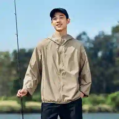 匹克 防晒系列 运动休闲简约纯色连帽防晒服 男女同款 米棕