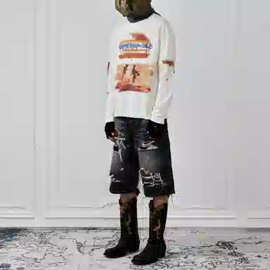 BIRTH OF ROYAL CHILD SS24 Black Denim Shorts