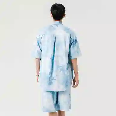 快鱼 复古扎染设计简约宽松休闲衬衫 男女同款