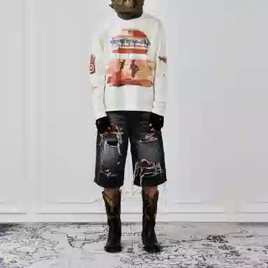 BIRTH OF ROYAL CHILD SS24 Black Denim Shorts