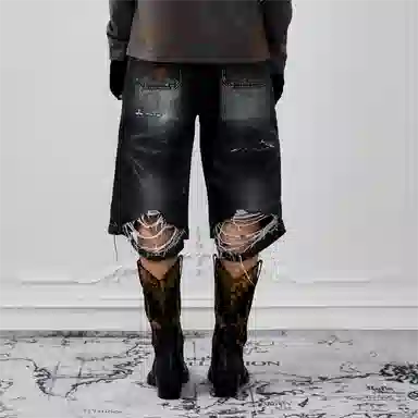 BIRTH OF ROYAL CHILD SS24 Black Denim Shorts