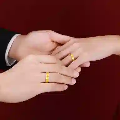 周六福 爱心活口可调节 拉丝 足金 按克计价 黄金戒指 男女同款情侣款