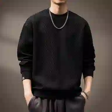 贵色 宽松做旧青春流行卫衣 男款 黑色